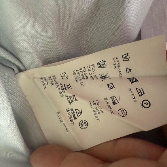 size 42, 16 1/2 Prada Mens Light Blue Button-Up Dress Shirt (stains) - Picture 10 of 12